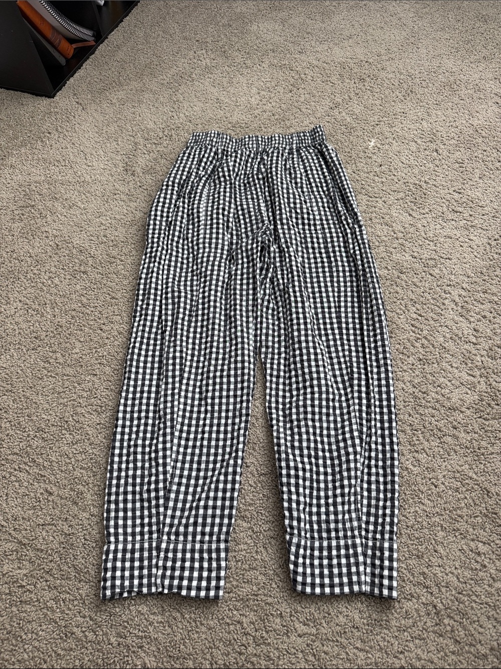Free People Black and White Gingham Jogger Pants - Picture 4 of 4